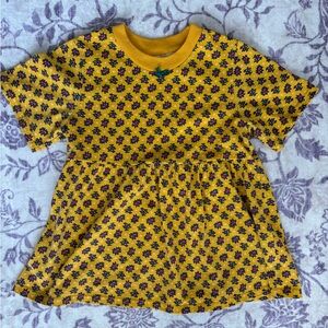 Vintage Youngland Girls Yellow Dress with Floral Pattern